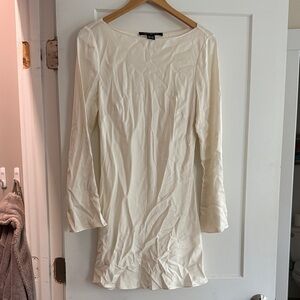 French Connection Cream Long Sleeve Dress